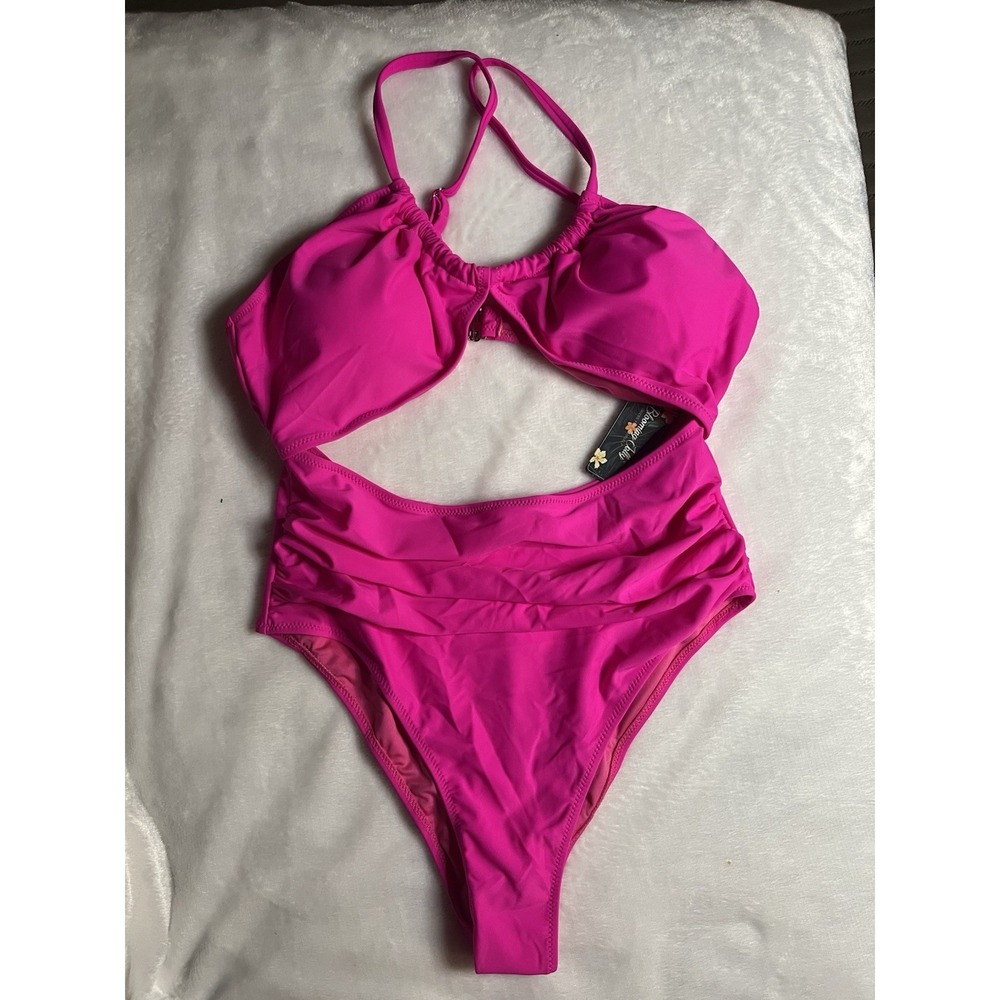 Viral Blooming Jelly One Piece Swimsuit, Pink, 1X, NWT, Tummy Control